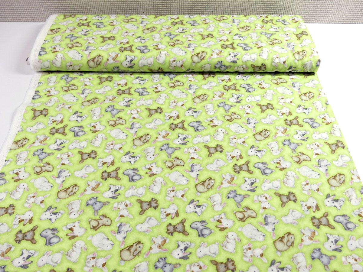 Patchworkstoff mit Hasenbabies von Henry Glass Fabrics